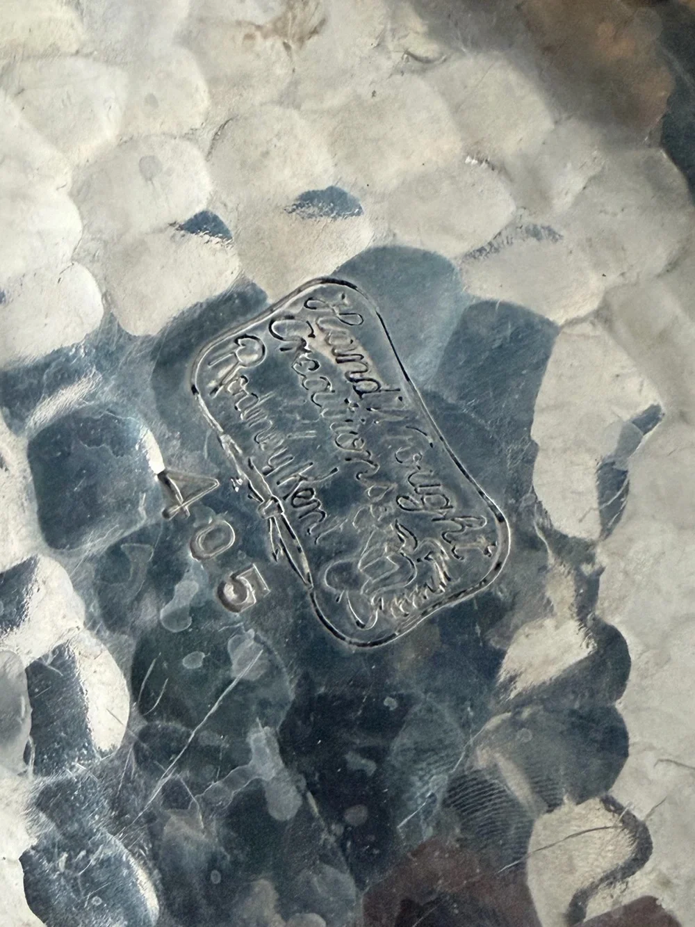 1950’s Rodney Kent Aluminum Oval Tray with Tulip Motif